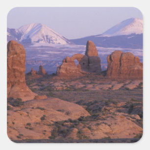 NA, VS, Utah, Arches National Park. Tuin van Vierkante Sticker
