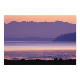 NA, VS, Washington, Conway. Olympic Mountains Foto Afdruk