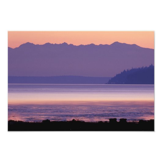 NA, VS, Washington, Conway. Olympic Mountains Foto Afdruk (Voorkant)