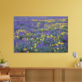 NA, VS, Washington Dalles, Lupine en Canvas Afdruk (Insitu (Woonkamer))