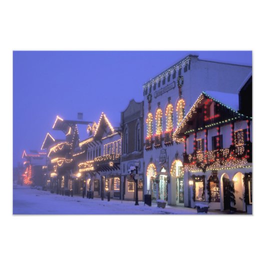 NA, VS, Washington, Leavenworth. Hoofdstraat Foto Afdruk (Voorkant)