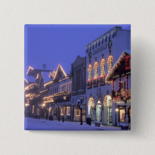 NA, VS, Washington, Leavenworth. Hoofdstraat Vierkante Button 5,1 Cm (Voorkant)