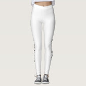 Na Wahine Koa Leggings (zwart op wit) (Voorkant)