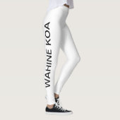 Na Wahine Koa Leggings (zwart op wit) (Rechts)