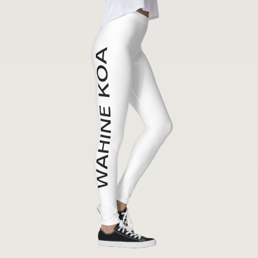 Na Wahine Koa Leggings (zwart op wit) (Rechts)