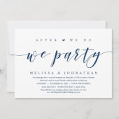 Na We Do, We Party, Trouw Elopement Dinner Kaart (Voorkant)