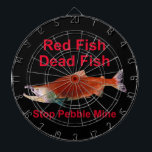 Na zalm - Stop Pebble Mine Dartbord<br><div class="desc">Wat gaan we eten nadat de zalm weg is? Een afbeelding van een Sockeye zalm in de rode paaisfase en tekst die "Red Fish" "Dead Fish" "Stop Pebble Mine" leest. Ik zal een groot deel van de opbrengst van de verkoop van dit product doneren aan organisaties die zich inzetten voor...</div>