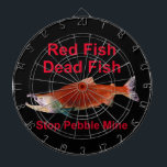 Na zalm - Stop Pebble Mine Dartbord<br><div class="desc">Wat gaan we eten nadat de zalm weg is? Een afbeelding van een Sockeye zalm in de rode paaisfase en tekst die "Red Fish" "Dead Fish" "Stop Pebble Mine" leest. Ik zal een groot deel van de opbrengst van de verkoop van dit product doneren aan organisaties die zich inzetten voor...</div>