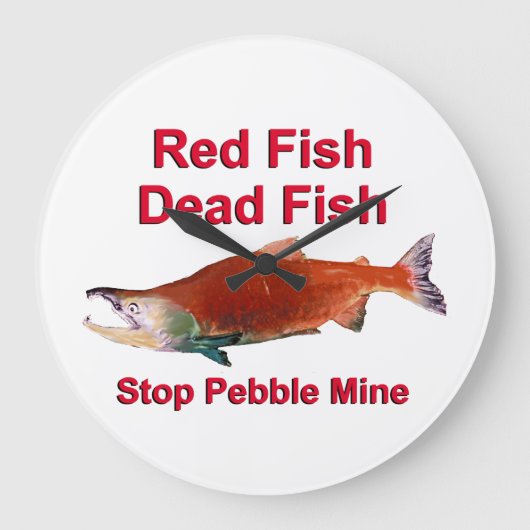 Na zalm - Stop Pebble Mine Grote Klok (Voorkant)