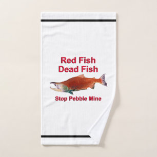 Na zalm - Stop Pebble Mine Handdoek
