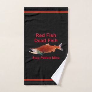 Na zalm - Stop Pebble Mine Handdoek