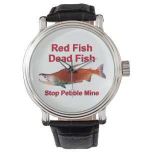 Na zalm - Stop Pebble Mine Horloge