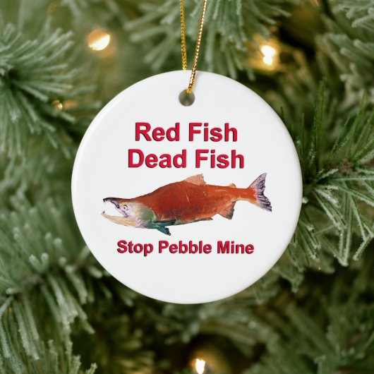 Na zalm - Stop Pebble Mine Keramisch Ornament (Boom)