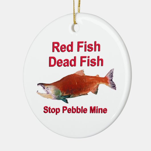 Na zalm - Stop Pebble Mine Keramisch Ornament (Links)