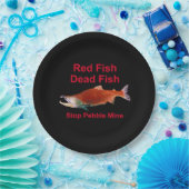 Na zalm - Stop Pebble Mine Papieren Bordje (Feest)