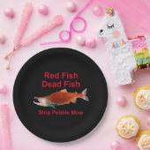 Na zalm - Stop Pebble Mine Papieren Bordje (Feest)
