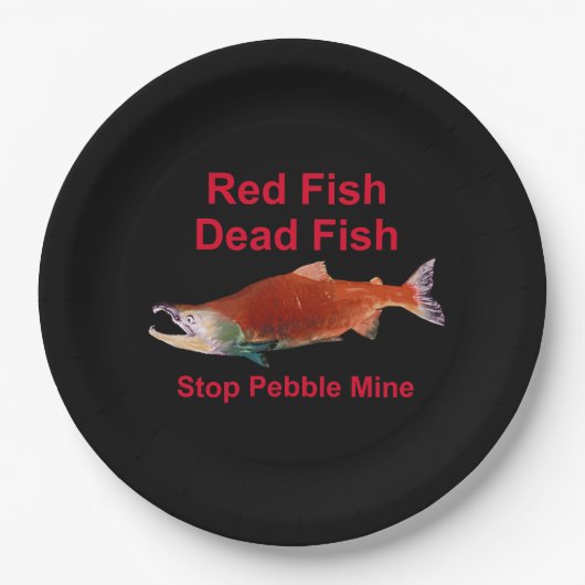 Na zalm - Stop Pebble Mine Papieren Bordje (Voorkant)