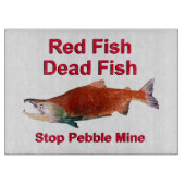 Na zalm - Stop Pebble Mine Snijplank (Voorkant)