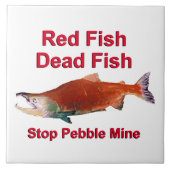 Na zalm - Stop Pebble Mine Tegeltje (Voorkant)