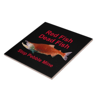 Na zalm - Stop Pebble Mine Tegeltje