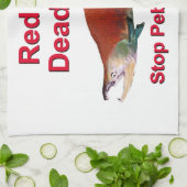 Na zalm - Stop Pebble Mine Theedoek (Gevouwen)