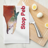 Na zalm - Stop Pebble Mine Theedoek (Quarter Fold)