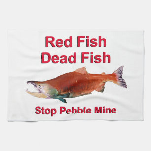 Na zalm - Stop Pebble Mine Theedoek