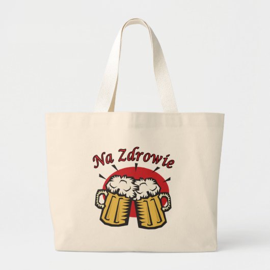 Na Zdrowie Toast met Mok van bier Grote Tote Bag (Voorkant)