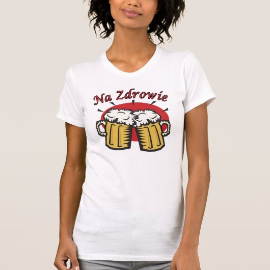 Na Zdrowie Toast met Mok van bier T-shirt (Voorkant)