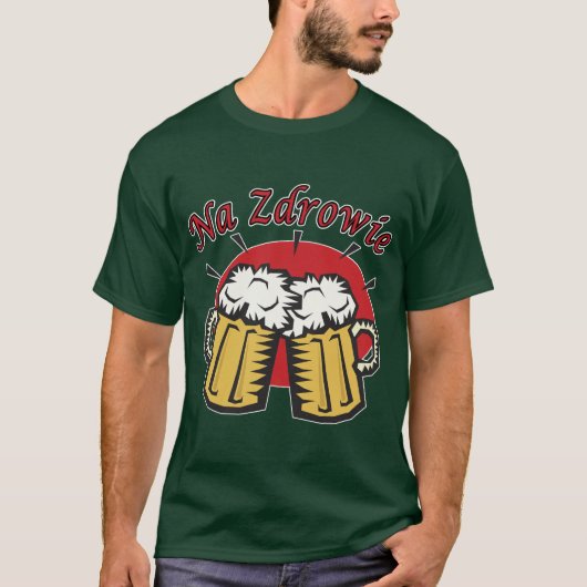 Na Zdrowie Toast met Mok van bier T-shirt (Voorkant)