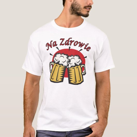 Na Zdrowie Toast met Mok van bier T-shirt (Voorkant)