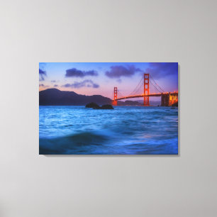 Na zonsondergang in Baker Beach Canvas Afdruk