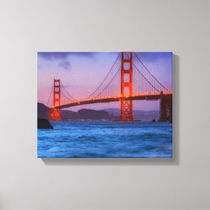 Na zonsondergang in Baker Beach Canvas Afdruk