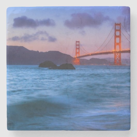 Na zonsondergang in Baker Beach Stenen Onderzetter (Voorkant)