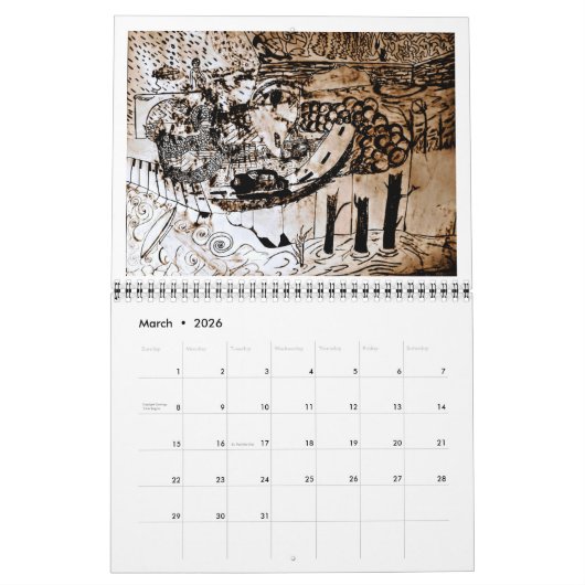 Na zonsondergang Lichte Stijgkalender Kalender (Mar 2026)