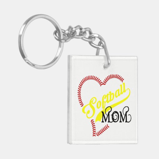 naad steek hart softbal mam naden bal Sleutelhange Sleutelhanger (Voorkant Links)