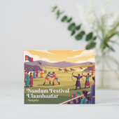 Naadam Festival Ulaanbaatar Mongolië Briefkaart (Staand voorkant)