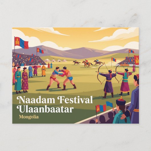 Naadam Festival Ulaanbaatar Mongolië Briefkaart (Voorkant)