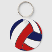 Naadblauw, rood, wit, volleybalteam — ideeën sleutelhanger (Achterkant)