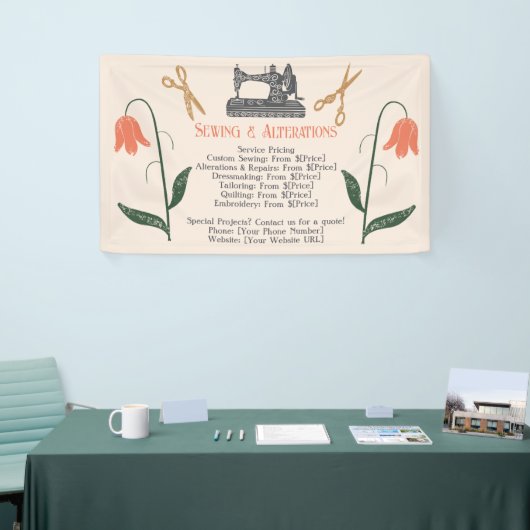 naaddruk naaimachine spandoek (Beurs)