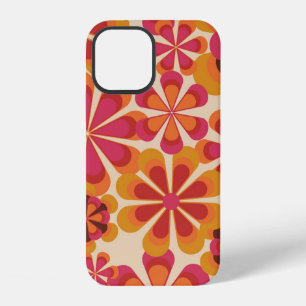 Naadloos 70s retro bloempatroon met vintage madeli iPhone 12 hoesje