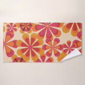 Naadloos 70s retro florale patroon met  dai badhanddoek (Badhanddoek)