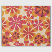 Naadloos 70s retro florale patroon met  dai cadeaupapier (Vlak)