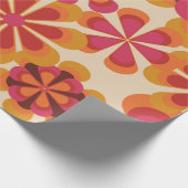 Naadloos 70s retro florale patroon met  dai cadeaupapier (Hoek)