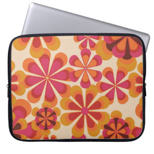 Naadloos 70s retro florale patroon met dai laptop sleeve