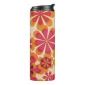 Naadloos 70s retro florale patroon met  dai thermosbeker (Gedraaid links)