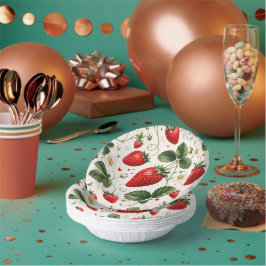 Naadloos Aardbei Botanisch Patroon Vintage Papieren Kommen