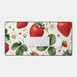 Naadloos aardbei botanisch patroon vintage stijl bureaumat