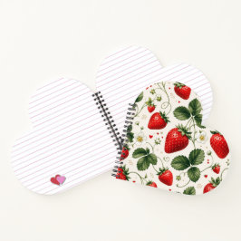 Naadloos Aardbei Botanisch Patroon VintageHart Notitieboek