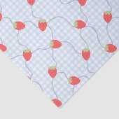 Naadloos Aardbei Gingham Patroon Tissuepapier (Detail)